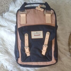 Stylish Navy and Tan Backpack